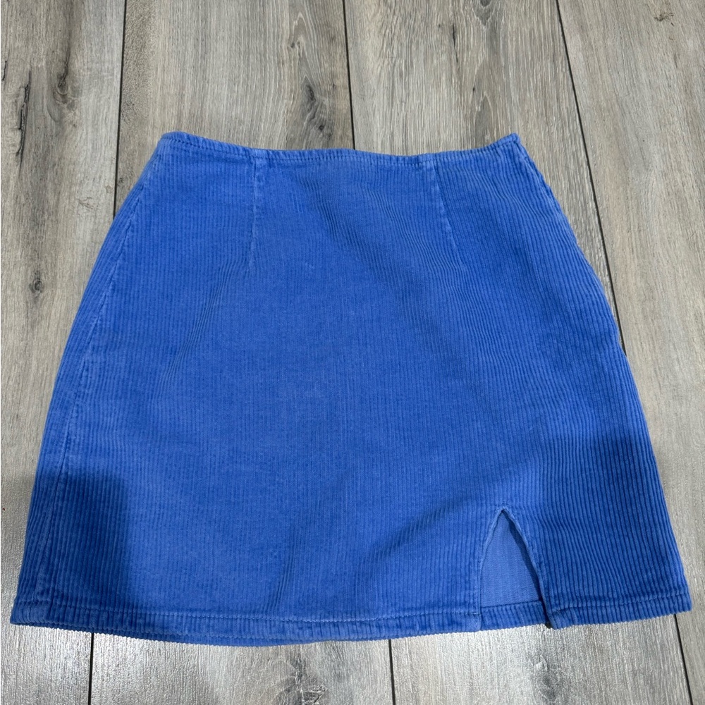 Asos Corduroy Blue Slit Skirt